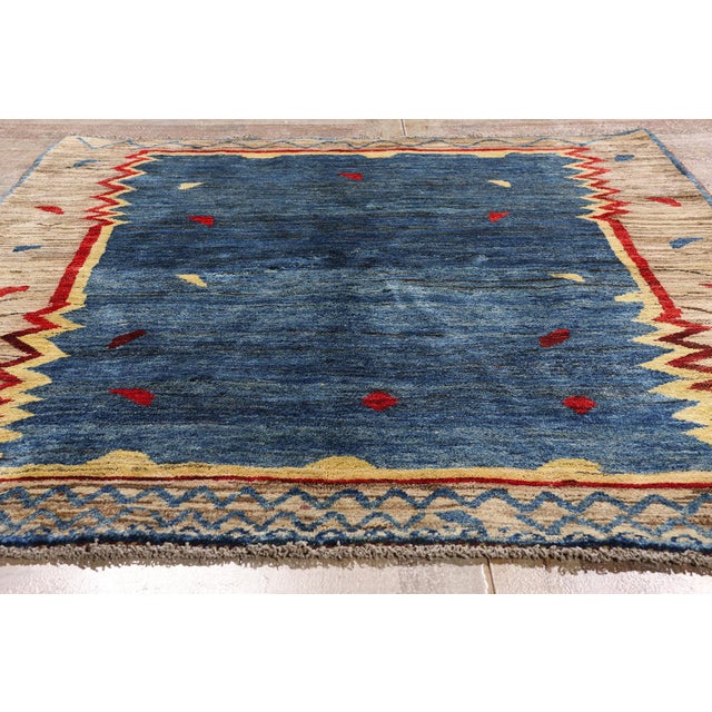 Vintage Persian Gabbeh Rug, 05'01 X 06'05 For Sale - Image 9 of 10