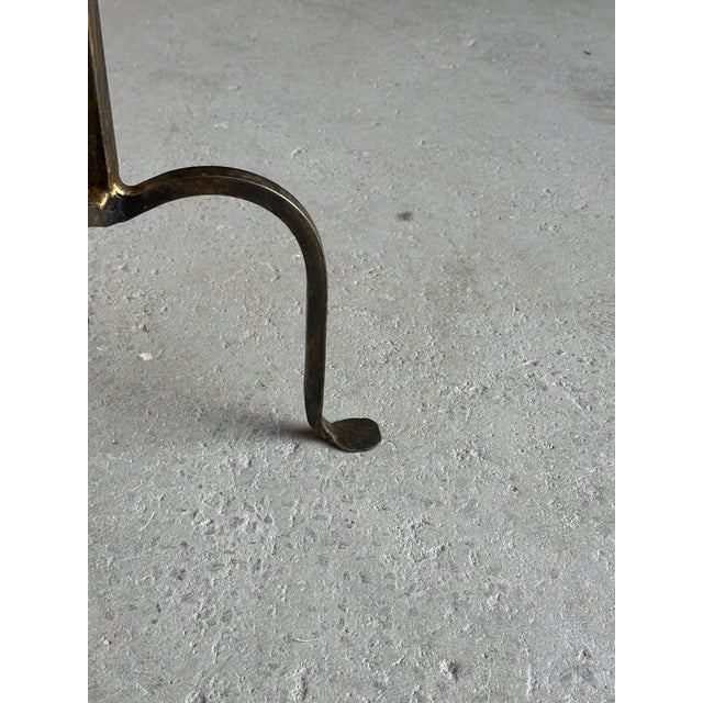 Spanish Hand-Forged Iron Drinks Table With Gilt Patina – Vintage-Inspired Tripod Side Table For Sale - Image 9 of 13