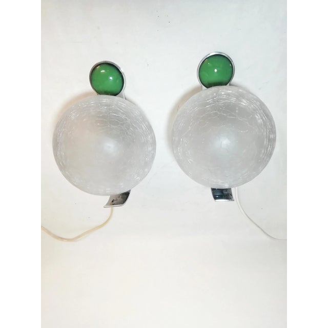 Tulip Murano Glass Sconces with Broken Effects, 1970s, Set of 2 For Sale - Image 7 of 14