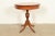 Baker Furniture Style Georgian Carved Walnut Pedestal Drum Side Table or Tea Table, Circa 1960s For Sale - Image 11 of 13