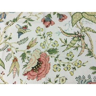 Thibaut Chinoiserie Floral Print Cotton and Linen Multi-Purpose Fabric - 2 Yards For Sale