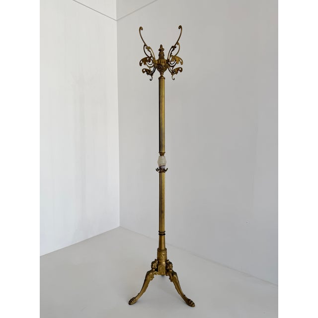 This elegant vintage Italian brass coat rack from the 1960s is a remarkable combination of functionality, craftsmanship,...