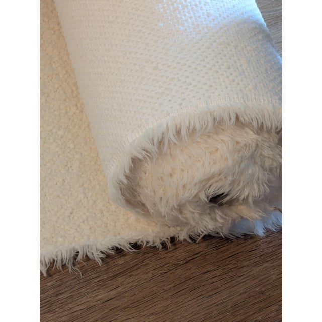 Schumacher "Ogden Boucle" Designer Fabric — Ivory, 7 Yards For Sale In Orlando - Image 6 of 9