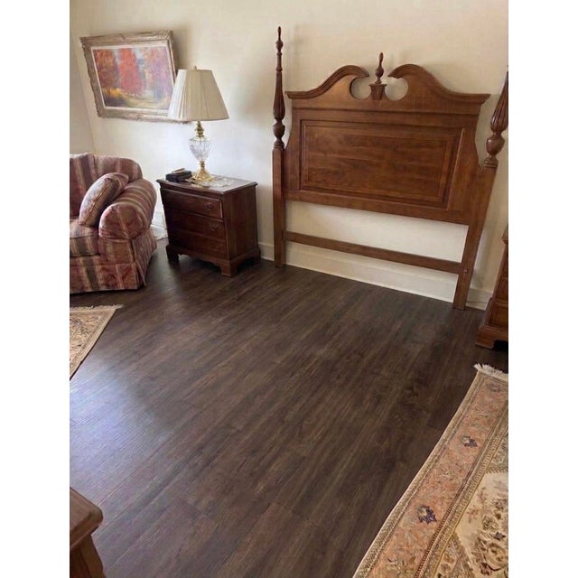 Authentic Vintage Queen Size Bed Made From Burlwood and Walnut. For Sale - Image 4 of 4