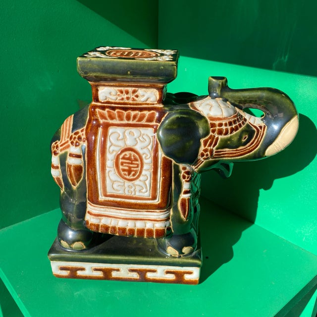 1970s Chinoiserie Small Elephant Plant Stand For Sale In Atlanta - Image 6 of 6