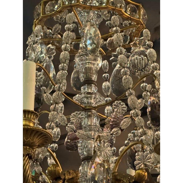 19th Century French Gilt Bronze and Crystal Chandelier For Sale In Dallas - Image 6 of 10
