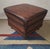 Animal Skin Vintage Ottoman in Chestnut Brown Leather For Sale - Image 7 of 12