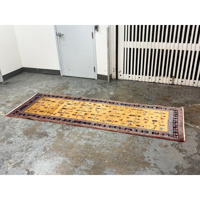 Tribal 3ft 2in × 9ft 4in Persian-Style Wool Runner Rug, Vintage For Sale - Image 3 of 12