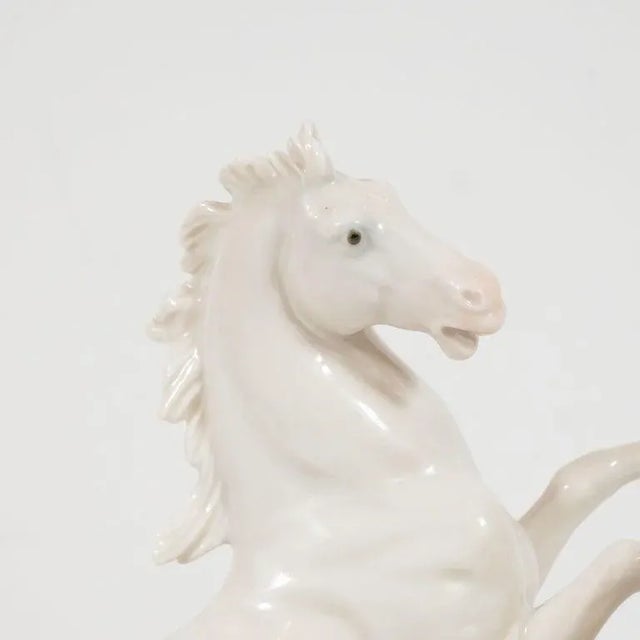Art Deco Art Deco White Porcelain Galloping Horse Sculptures Signed by Karl Ens For Sale - Image 3 of 11