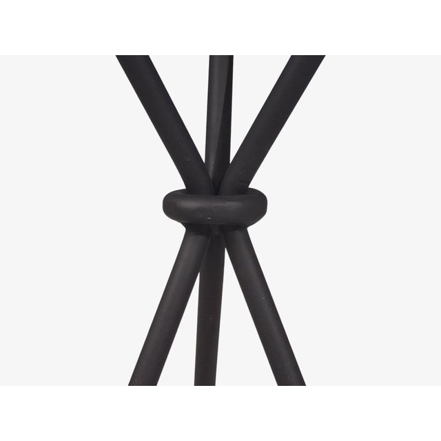 Jean-Michel Frank Style, Side Tables, Painted Iron, Travertine, 20th C. For Sale - Image 11 of 12