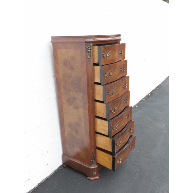 Mid 20th Century French Tall Narrow Inlay Lingerie Jewelry Chest 6428 For Sale - Image 5 of 18