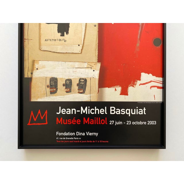 Pop Art Jean Michel Basquiat Estate Vintage 2003 Framed Neo-Expressionist Paris Exhibition Poster " Dead Bird " 1985 For Sale - Image 3 of 14