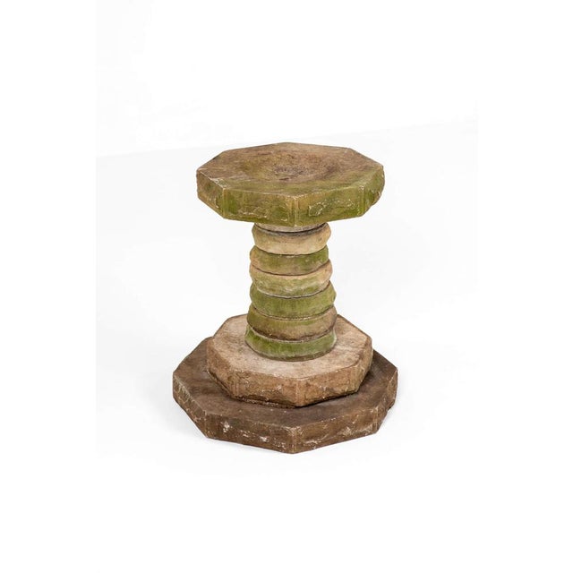 An unusual Victorian sectional birdbath with an octagonal bowl and sectional disc stem on a stepped base. The birdbath...