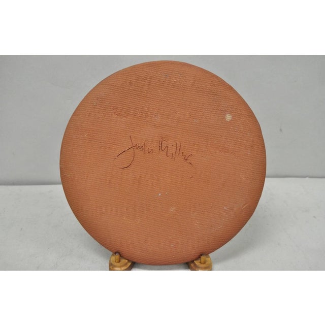 Vintage Judy Miller 10" Art Pottery Decorative Ceramic Plate "Lovers in Bed" For Sale In Philadelphia - Image 6 of 10