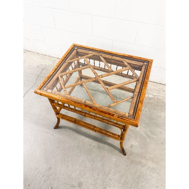 Wood Mid 20th Century Brighton Pavilion Style Bamboo Side Table Mersman Style Tables 2 For Sale - Image 7 of 9