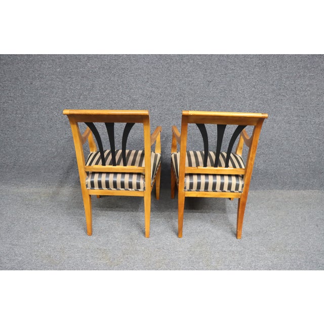 Wood Biedermeier Style Walnut & Ebonized Chairs/Pair For Sale - Image 7 of 10