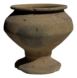 Small Indonesian Brutalist Pedestal Pot, 1980s