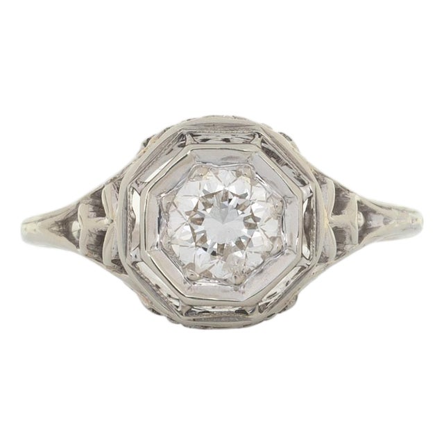 Classic Diamond Solitaire Ring – Solid 18k Gold, 4.5mm Round Cut Fine Jewelry, Size 6.75 For Sale