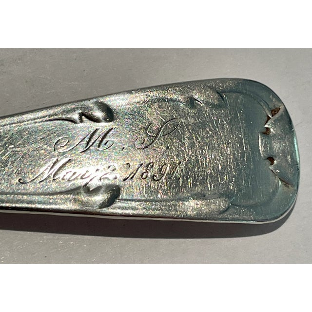 19th Century Sterling Tea Spoons for May 2nd Anniversary- St of 4 For Sale - Image 9 of 10
