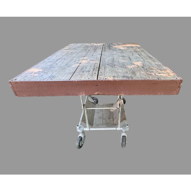 Primitive Medical Industrial Repurposed Country Scrub Top Table For Sale - Image 10 of 12