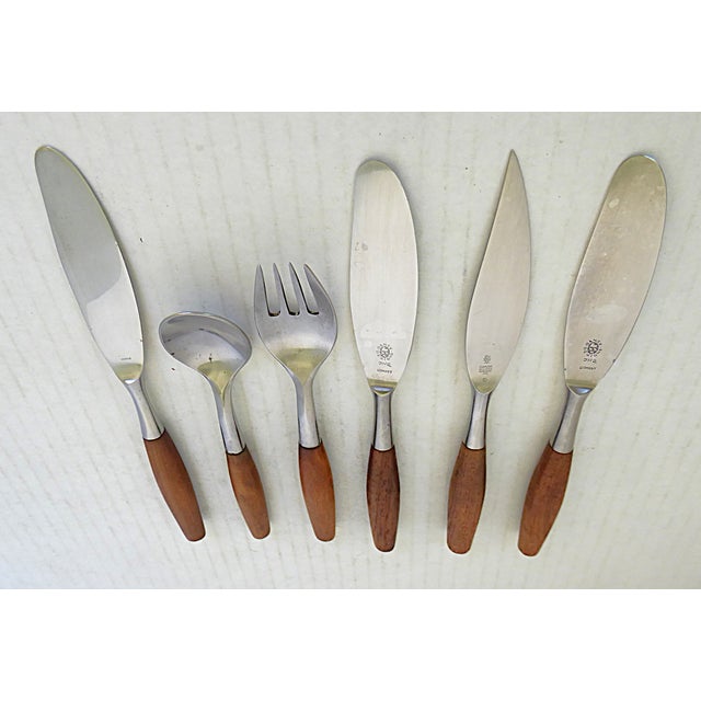 Mid-Century Modern 1960s Jh Quisgaard Group of Dansk Design Fjord Germany and by Present Japan Stainless Flatware - 6 Pieces For Sale - Image 3 of 11