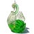 Mid 20th Century Vintage Murano Emerald Green Gold Flecks Italian Art Glass Swan Bird Sculpture Paperweight Figurine For Sale - Image 5 of 6