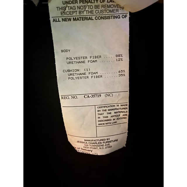 2000s Jessica Charles Hancock & Moore Upholstered, Rolled Arm, Skirted Bench in Tea Stain Floral Linen Fabric For Sale - Image 12 of 12