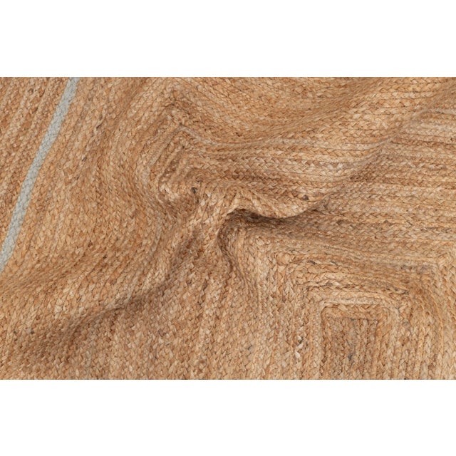 Light Blue Natural Jute Wave Scallop Rug 2.5x10 Ft. For Sale - Image 11 of 12