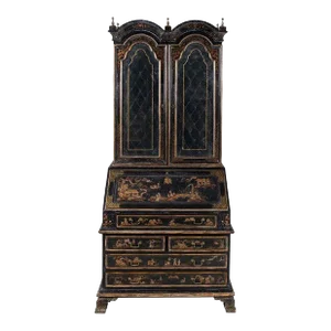 George II Style Black and Gilt-Japanned Bureau Bookcase, Early 20th Century