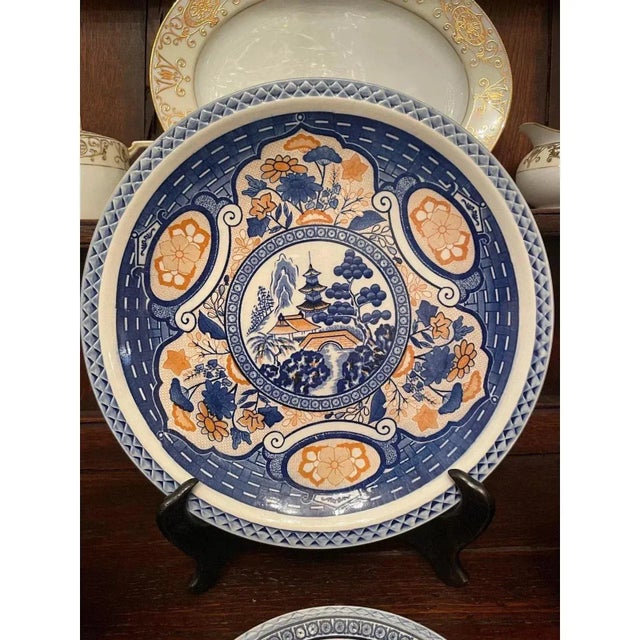 Late 20th Century Late 20th Century Japanese Chinoiserie Serving Plates - Set of 6 For Sale - Image 5 of 9