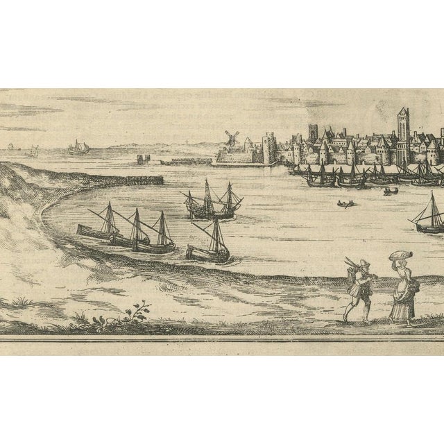 Birds-Eye Views of Dunkerque, Gravelines, and Bourbourg by Braun and Hogenberg, 1597 For Sale - Image 3 of 8
