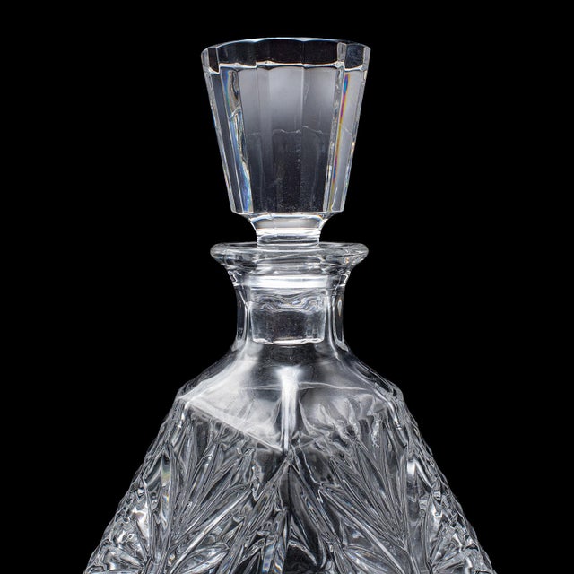 Glass Vintage Liqueur Decanter, English, Crystal Glass, Spirit Bottle, Barware, c.1970 For Sale - Image 7 of 12