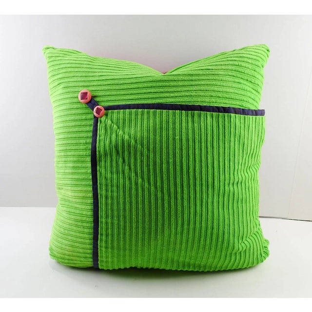 One of a kind artist made pillow from vintage fabric by Linda Thompson. Includes monoprint on cotton, hand dyed cotton,...