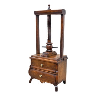 19th Century Dutch Walnut Miniature Book Press For Sale
