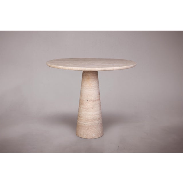 Modern Essence Travertine Round Dining Table For Sale - Image 3 of 6