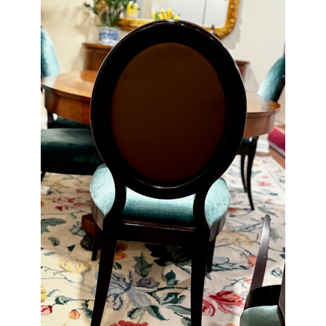 Chocolate Henkel Harris Modern Dark Brown Oval Back Chairs - Only 2 Left For Sale - Image 8 of 12