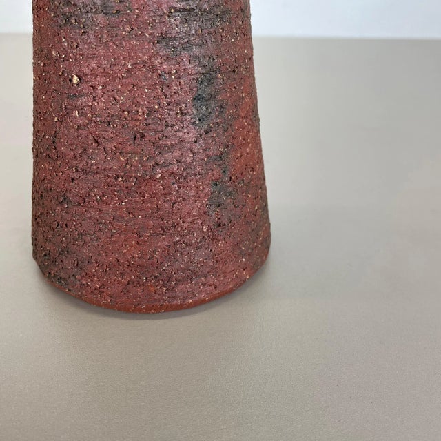 Abstract Red Ceramic Studio Pottery Vase by Gerhard Liebenthron, Germany, 1970s For Sale - Image 14 of 18