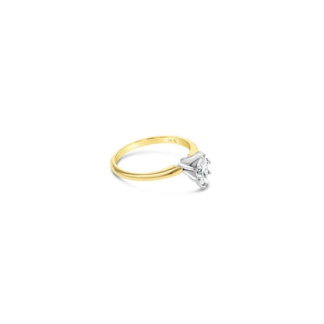 Marquise Half Carat Solitaire Diamond Engagement Ring, Size 9 For Sale - Image 4 of 5
