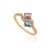 VRJewels 14k Yellow Gold Multi Sapphire & Diamond Toi Et Moi Wave Ring Size 4 For Sale - Image 4 of 16