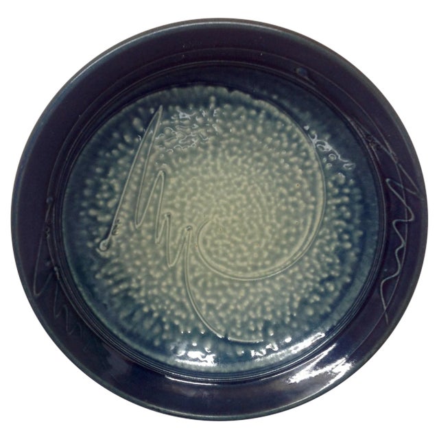 Blue & White Studio Pottery Bowl For Sale