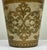 Vintage Mid-century Italian Florentine wastebasket painted distressed cream and embossed gold gilt in the traditional...