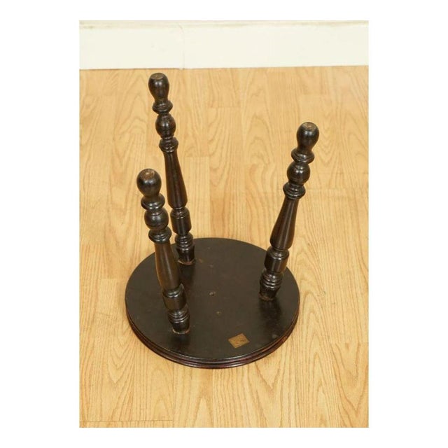 Brown Dutch Lacquered Marquetry Stool For Sale - Image 8 of 9
