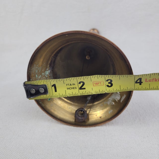 Metal Vintage Solid Brass School or Dinner Hand Bell Made in India For Sale - Image 7 of 8
