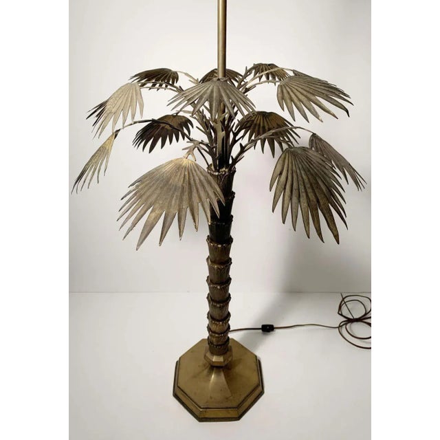 Hollywood Regency Vintage 1970s Brass Chapman Palm Lamps - a Pair For Sale - Image 3 of 13