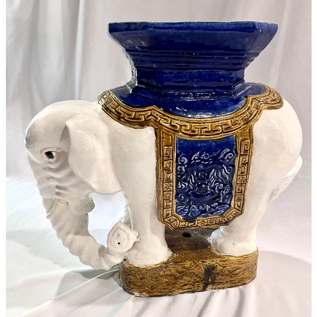 Ceramic Mid-20th Century Chinese Shiwan Ceramic Elephant Garden Stool For Sale - Image 7 of 17