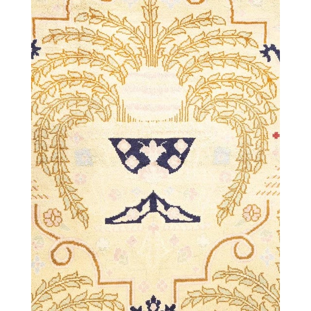 Traditional Mogul, One-of-a-Kind Hand-Knotted Area Rug in Ivory, 8' 3" x 10' 3" For Sale - Image 3 of 8