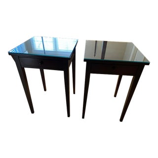 E. A. Clore and Sons Bedside Tables in Solid Mahogany - Set of 2 For Sale