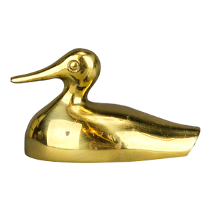 Vintage Solid Brass Duck Figurine Paperweight