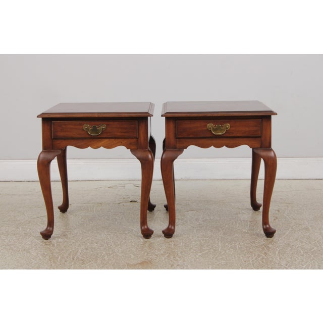 Age: c1973 Details: #24 Finish Solid Cherry Dovetailed Drawer Construction High Quality Construction Queen Anne Legs & Pad...