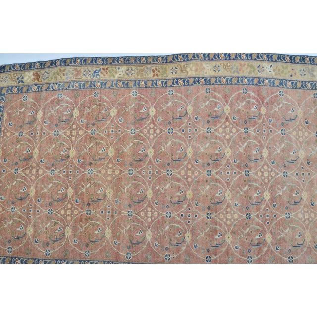 Apricot Vintage Handknotted Wool Carpet For Sale - Image 8 of 10